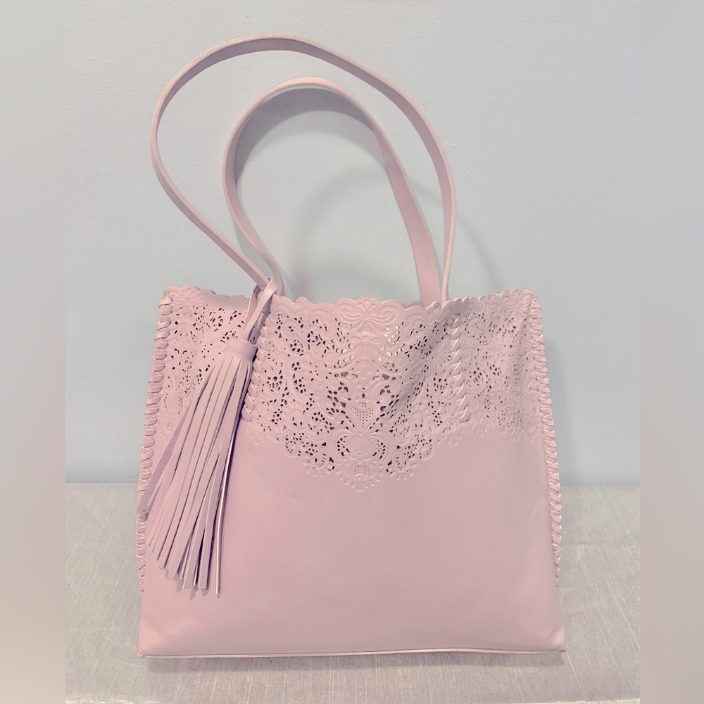 Urban Expressions Tote Vegan Leather Large Purple Light Moms Day Perforated